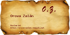 Orova Zalán névjegykártya